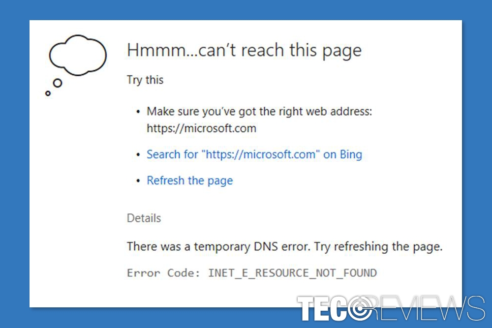 How To Fix Inet E Resource Not Found Error Tecoreviews