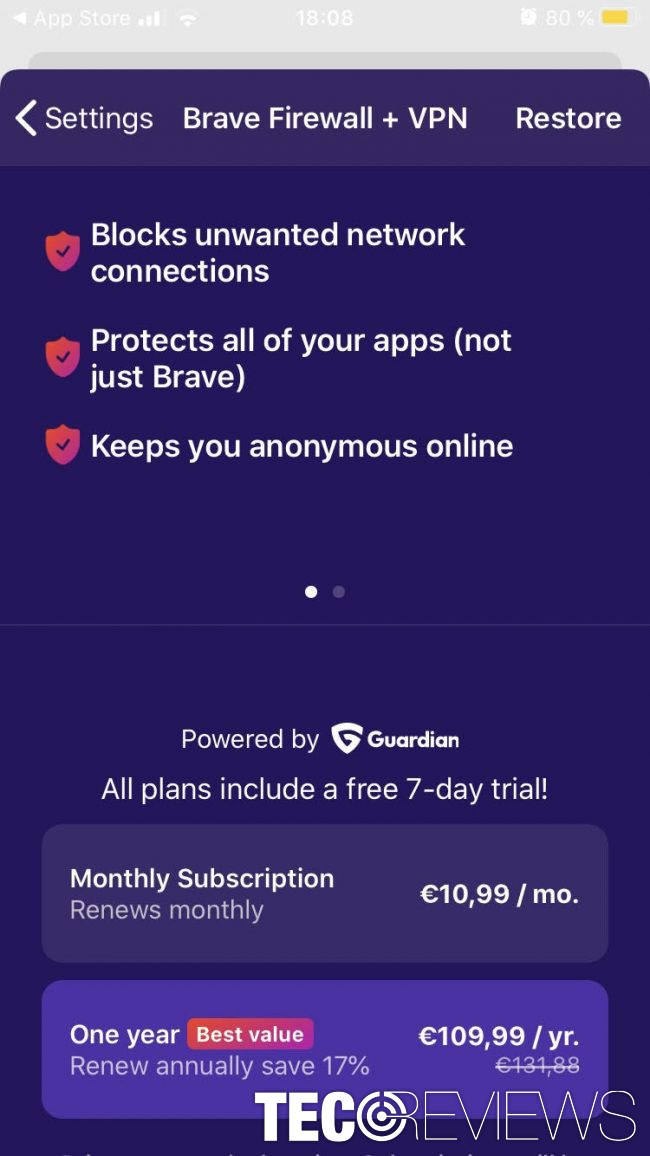 brave with vpn